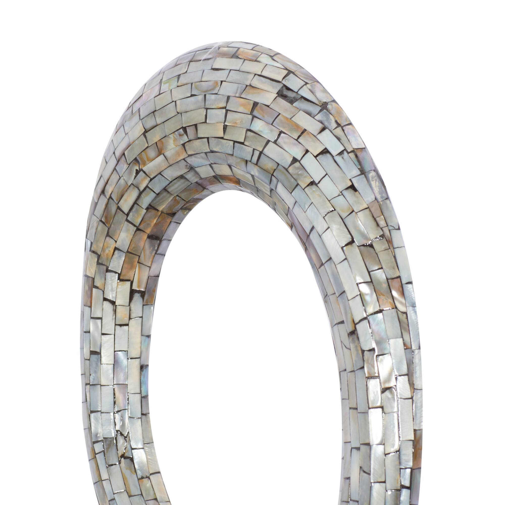 30" Gray Capiz Shell Abstract Sculpture